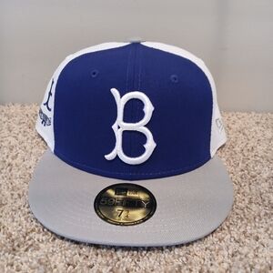 Brooklyn Dodgers New Era 59FIFTY Hat Royal Blue and White 7 3/4.